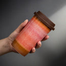 Axyaa Ceramic Gradient Coffee Cup with Silicone Cover, Portable & Creative Office Home Cup