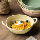 Axyaa Ceramic Binaural Bowl, Matte Finish, Japanese Style, Soup Noodle Salad Tableware