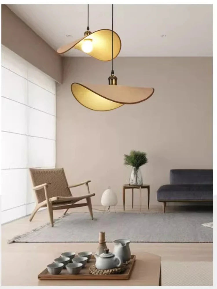 Axyaa Retro LED Chandelier Fabric Pendant Light for Room Decor
