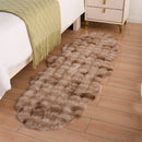 Axyaa Oval Faux Rabbit Fur Plush Rug for Home Decor and Living Room