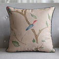 Axyaa Soft Velvet/Cotton Linen Cushion Cover Shabby Chic Floral Pink Blue 45x45cm