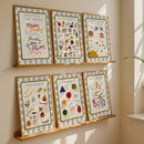 Educational Bohemian Wall Art Set by Axyaa: Mix & Match Weather, Shapes, Letters in Neutral Tones
