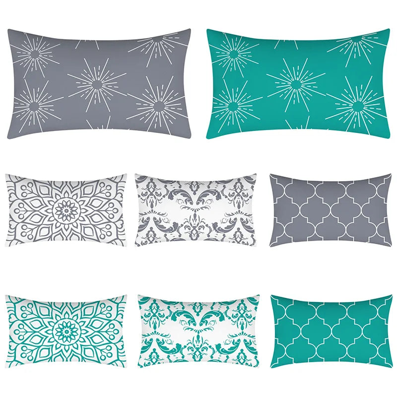 Axyaa Geometric Cushion Cover 30x50 Polyester Pillowcase for Home Decor