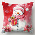 Axyaa Christmas Pillowcase - Red Santa Claus Snowman Sofa Cover - Home Decor Gift