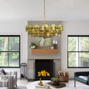Art Glass Chandelier Axyaa Amber Green White E14 Lamp Bauhaus Design