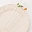 Axyaa Christmas Glass Straw Set - Kitchen Bar Accessories