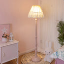 Axyaa Pink Lace Fabric LED Floor Lamp for Bedroom and Living Room