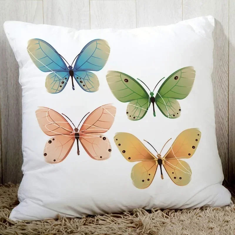 Axyaa Butterfly Printed Couch Cushion Cover 45x45cm Home Decor Pillowcase