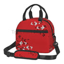 Axyaa Sakura Cherry Blossoms Insulated Lunch Bag: Reusable Thermal Cooler for Work, School, Picnic