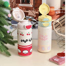 Axyaa Cartoon Vacuum Insulated Stainless Steel Water Bottle with Double Drinking Straw Cup