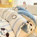 Axyaa Floral Print Reversible Cotton & Flannel Duvet Cover - Single to King Sizes