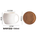 Axyaa 300ML Ceramic Coffee Mug Set with Plate - High-end Breakfast Cup Decoration