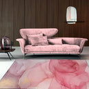 Axyaa Rose Gold Oil Painting Area Rug for Bedroom and Living Room