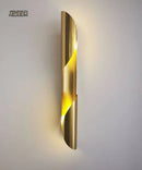 Nordic Stainless Steel Scroll Gold Wall Lamp Axyaa Designer Decor for Study & Restaurant