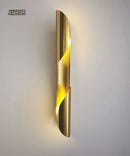 Axyaa Stainless Steel Scroll Gold Wall Lamp for Study, Restaurant, Aisle