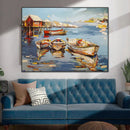 Axyaa Sailing Boat Abstract Sea Canvas Wall Art Print for Home Décor