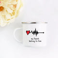 Axyaa His and Hers Lovers Camp Cup Enamel Mug Gift for Couples
