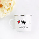 Axyaa His and Hers Lovers Camp Cup Enamel Mug Gift for Couples