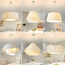 Axyaa Nordic Pleated Fabric LED Pendant Light Creamy Hanging Lamp
