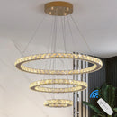 Axyaa Crystal Luxury Pendant Lights with Remote Control - Smart Hanging Chandelier for Home