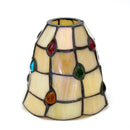 Axyaa 6 Inch Stained Glass Mediterranean Style Lampshade for Fan, Wall, or Chandelier