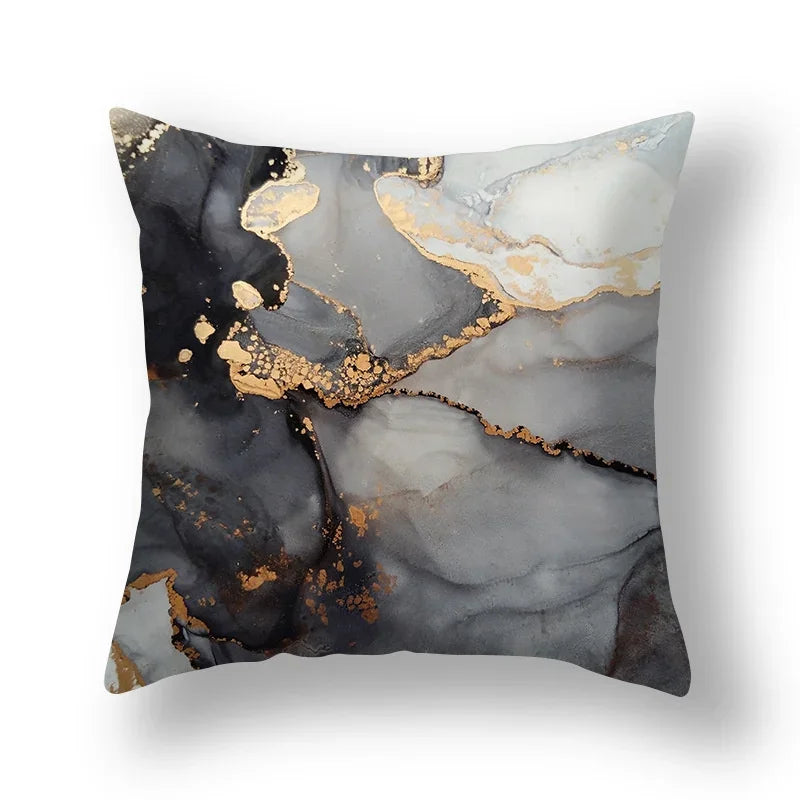 Axyaa Marble Pattern Cushion Cover Set for Home Decor