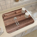 Axyaa Wood Grain Print Placemat Set for Kitchen Tableware, Coffee, and Draining Mats.