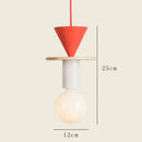 Axyaa Geometric Wood LED Pendant Lamp for Kids Room - Nordic Style