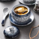 Axyaa Creative Ceramic Soup Bowl with Lid for Breakfast and Desserts