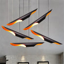 Axyaa Retro Black Pipe Chandelier with Matchstick Lampshade