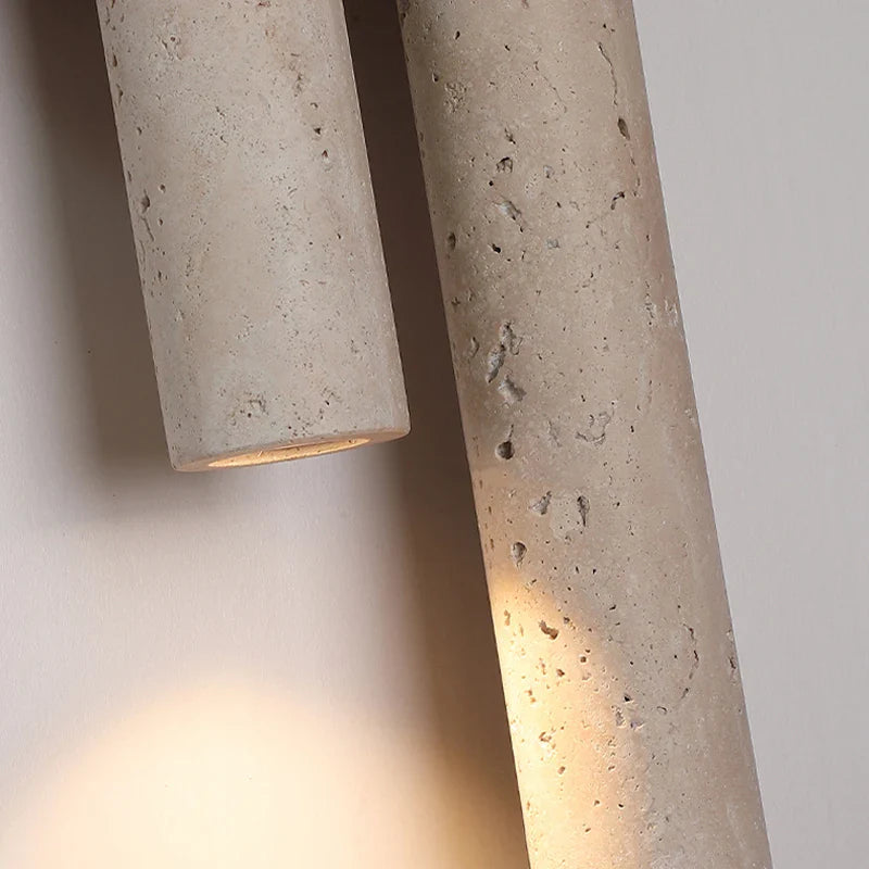 Axyaa Retro Walnut Wood Wall Lamp with Four Glowing Lights