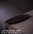 Axyaa Leaf Shape Ceramic Dim Sum Plate for Liuyun Commercial Strip Bread