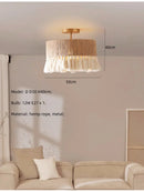 Axyaa Bohemian Hemp Rope Chandelier Pendant Lamp Light
