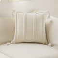 Axyaa Boho Chenille Geometric Lines Throw Pillow Cover - Set of Two