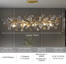 Axyaa Glass Leaf Crystal Chandelier - Elegant Luxury Lighting for Home