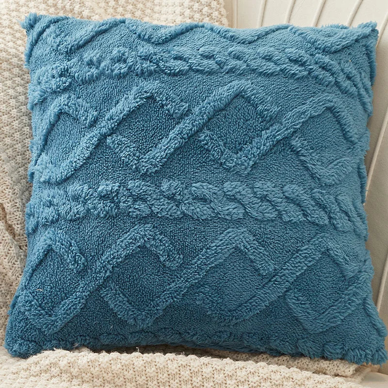 Axyaa Pink Velvet Geometric Cushion Cover 45*45cm for Home Living Room