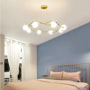 Axyaa Gold Ring Glass Chandelier - Modern Pendant Light for Living Room