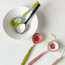 Axyaa Ceramic Flower Soup Spoon: Kawaii Korean Ice Cream Dessert Spoon