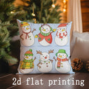 Axyaa Snowman Pattern Pillowcase for Sofa, Bedroom, Car - Rectangular Cushion Cover