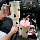 Axyaa Kawaii Cat Stainless Steel Tumbler | Vacuum Insulated Large Car Thermos Mug