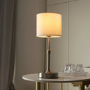 Axyaa 5w Rechargeable Table Lamp Copper White Linen Fabric USB Touch Cordless