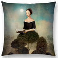 Axyaa Elegant Swan Moon Night Cushion Cover 45*45cm