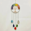 Axyaa Agate 7 Chakra Gem Dream Catcher Wall Decor Moon Gemstone Wind Chime