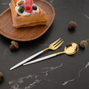 Axyaa 30-Piece White Gold Stainless Steel Cutlery Set