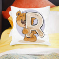 Axyaa Cartoon Bear Alphabet Print Cushion Cover - Children's Room Decor