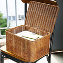 Axyaa Rattan Laundry Basket with Lid - Plus Size Home Organizer for Wardrobe