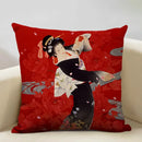 Axyaa Classic Japanese Lady Cushion Cover 45x45cm Home Decor Pillowcase