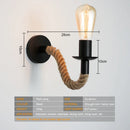 Axyaa Retro Hemp Rope Wall Sconce | Country Loft Vanity Light for Indoor Living Space