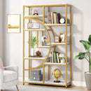 Axyaa Industrial 5 Tier Bookcase: Freestanding Tall Display Shelf Organizer