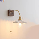 Axyaa Nordic LED Wall Sconce Pull Chain Switch Mirror Light Fixtures